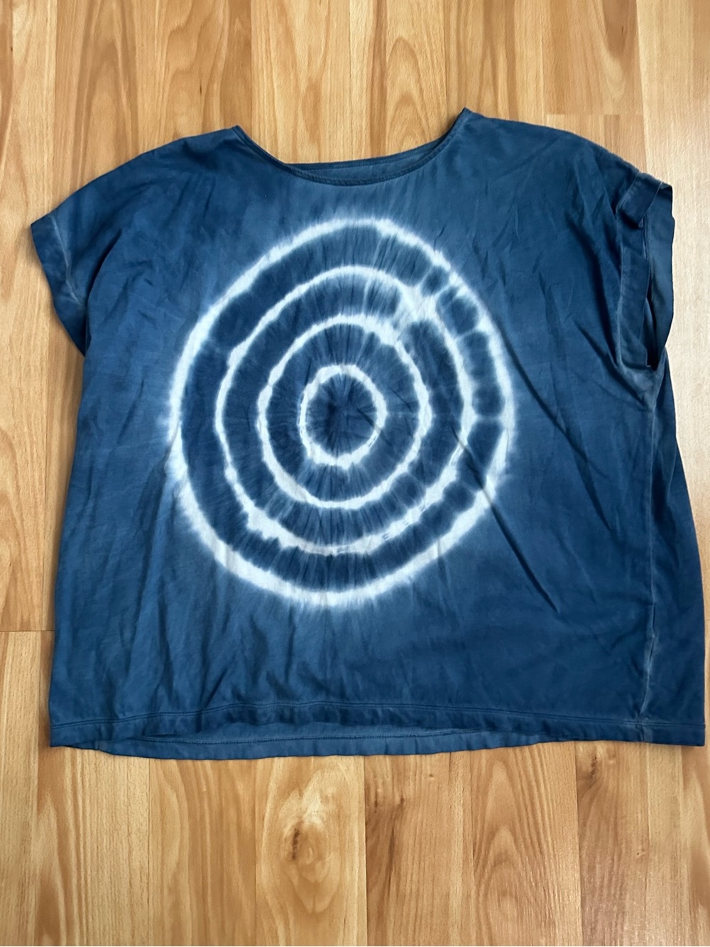 Madewell Navy and White Tie-Dye Short Sleeve Tee
